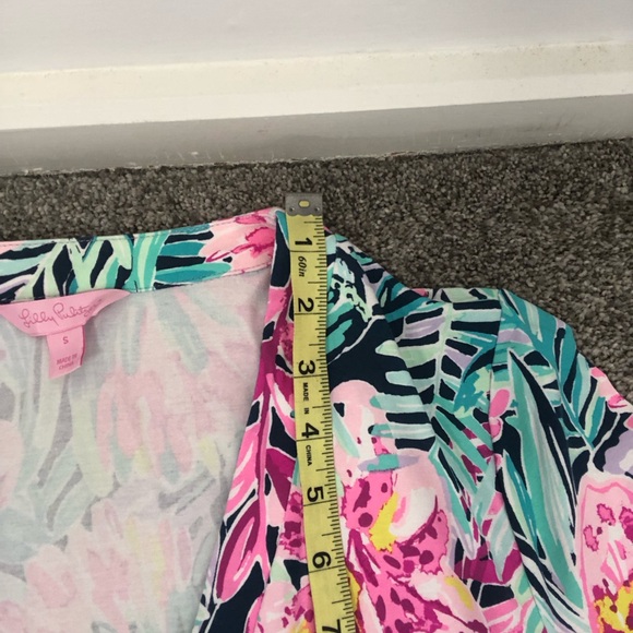 Lilly Pulitzer Rosaline Wrap Dress in Slathouse Soirée Blue Floral Multi Small - Picture 14 of 16